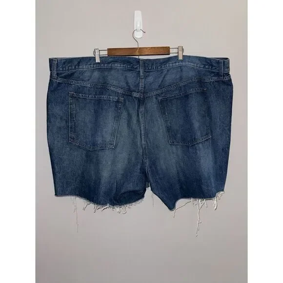 Old Navy High Rise Slouchy Blue Jean Shorts Cut Off Denim 5" Non Stretch 28 Plus - Picture 6 of 13